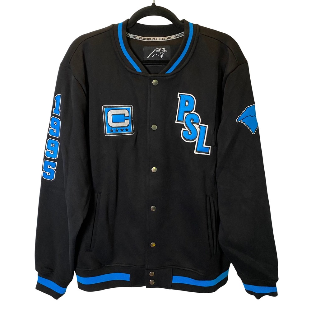 2026 Exclusive Carolina Panthers PSL Varsity Jacket Mens Large Black Embroidered
